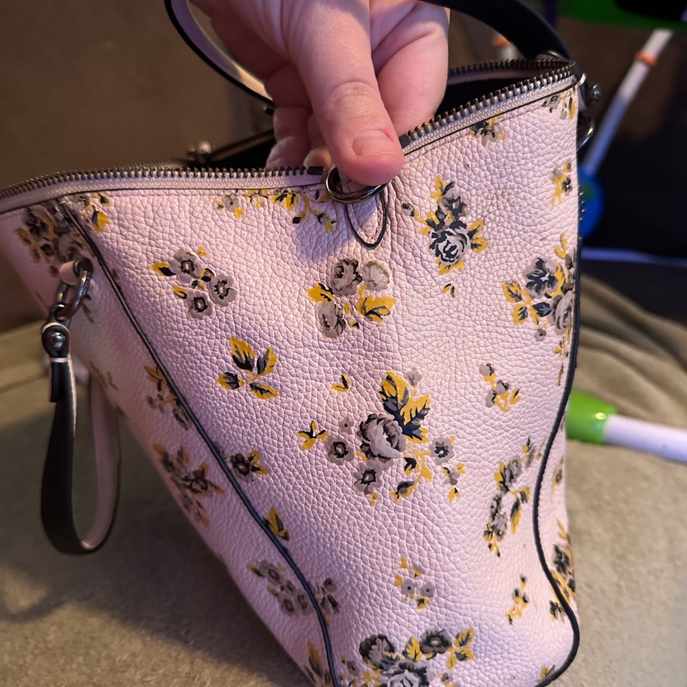 Coach White and Yellow Floral Satchel - Picture 7 of 7